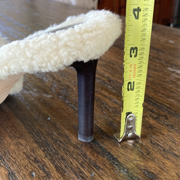 Saint Laurent YSL Shearling Natural Stiletto Heel Mule - Picture 15 of 15